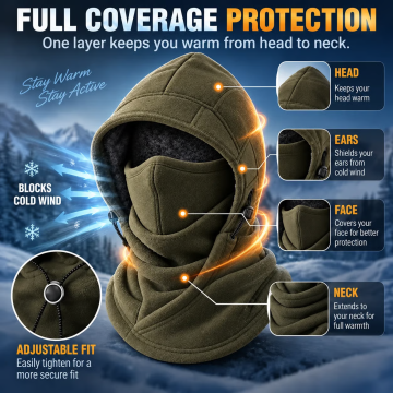 ⏳ Last Day 49% OFF – 🥶 Fleece Balaclava Hood – Full Face & Neck Winter Protection for Outdoor Adventures