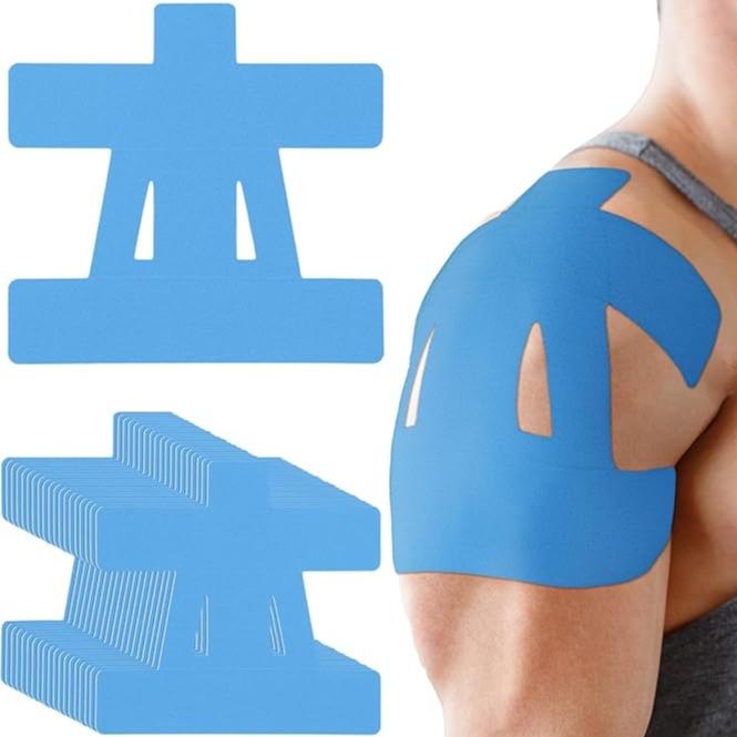 LANQIO Kinesiology Tape for Shoulder Pain Relief – Pre-Cut, Waterproof, Breathable, and Elastic Tape for Sports & Muscle Support
