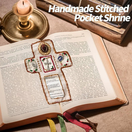 🔥Buy more save more-✝️pocket shrine WithSilver cross included Inside