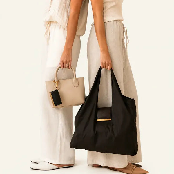 Charm Transformable Bag  Stylish Vegan Leather Tote & Keychain Charm👑