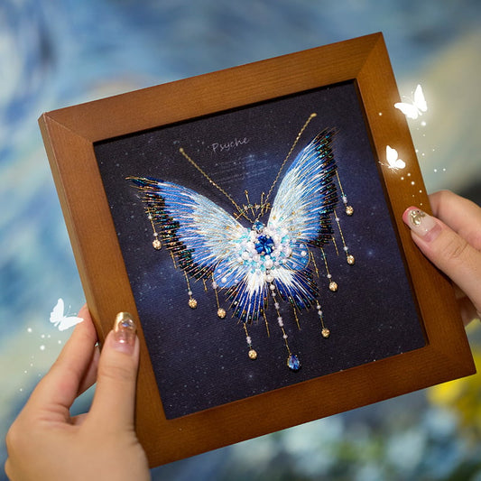 Butterfly Cross Stitch Decor DIY Embroidery Kit (Comes With Photo Frame)